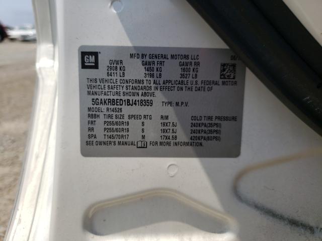 Photo 9 VIN: 5GAKRBED1BJ418359 - BUICK ENCLAVE CX 