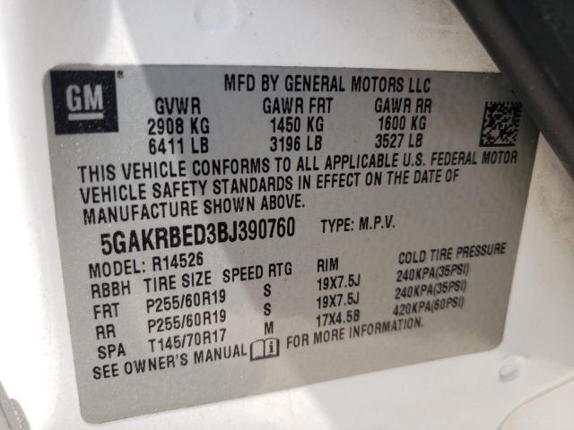 Photo 12 VIN: 5GAKRBED3BJ390760 - BUICK ENCLAVE 