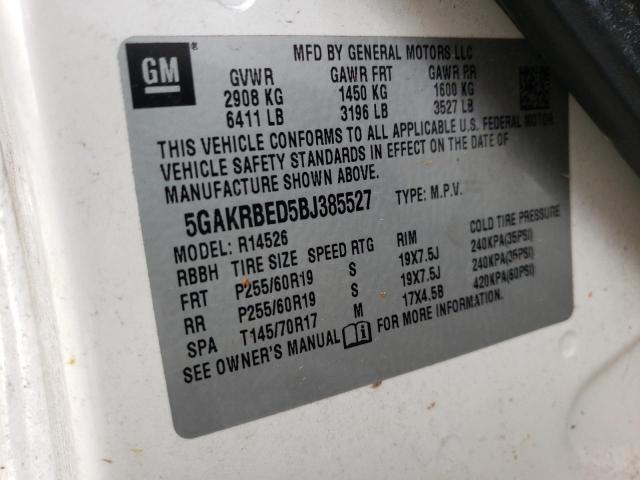 Photo 9 VIN: 5GAKRBED5BJ385527 - BUICK ENCLAVE CX 