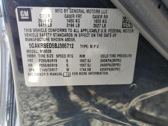 Photo 9 VIN: 5GAKRBED5BJ386712 - BUICK ENCLAVE CX 