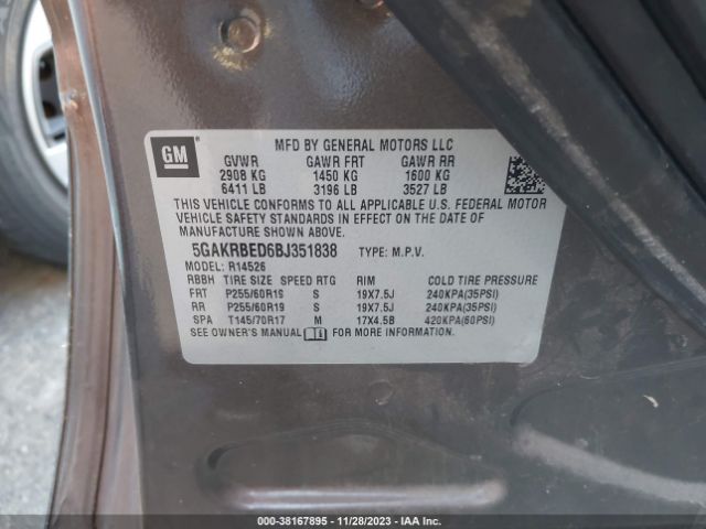 Photo 8 VIN: 5GAKRBED6BJ351838 - BUICK ENCLAVE 