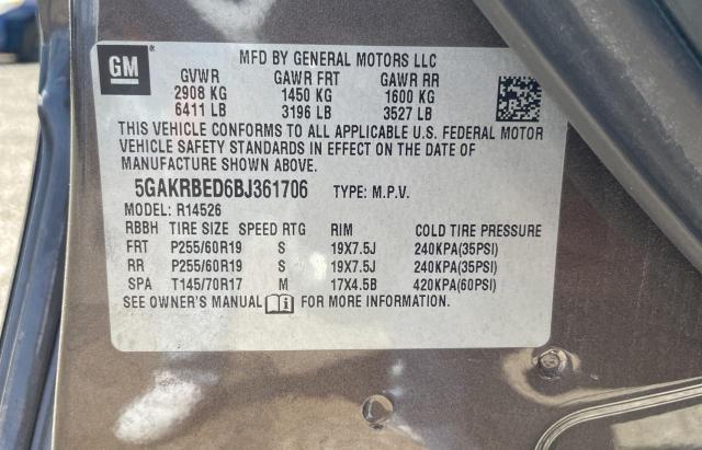 Photo 9 VIN: 5GAKRBED6BJ361706 - BUICK ENCLAVE CX 