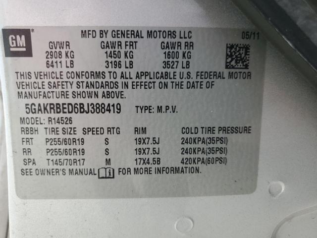 Photo 12 VIN: 5GAKRBED6BJ388419 - BUICK ENCLAVE CX 