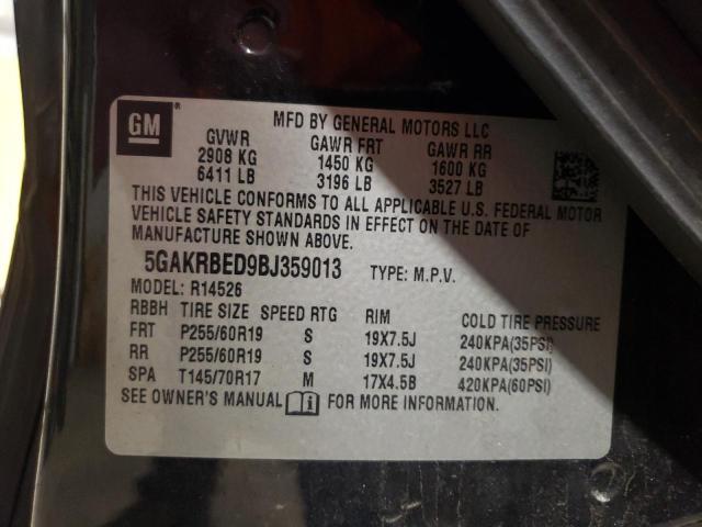 Photo 9 VIN: 5GAKRBED9BJ359013 - BUICK ENCLAVE CX 