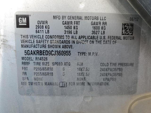 Photo 12 VIN: 5GAKRBED9CJ360955 - BUICK ENCLAVE 