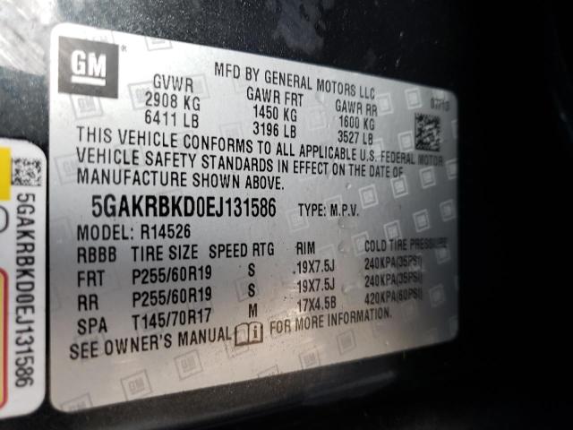 Photo 9 VIN: 5GAKRBKD0EJ131586 - BUICK ENCLAVE 