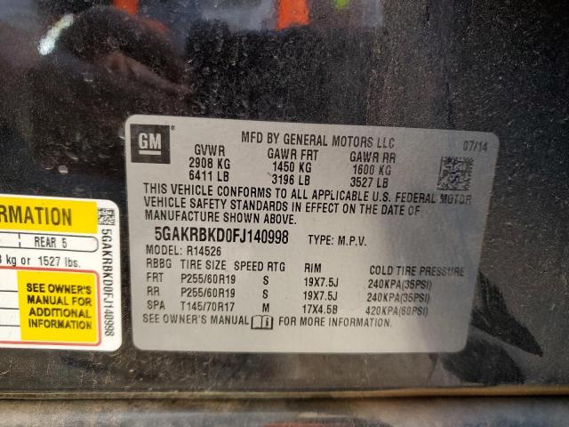 Photo 13 VIN: 5GAKRBKD0FJ140998 - BUICK ENCLAVE 