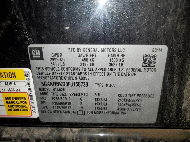 Photo 12 VIN: 5GAKRBKD0FJ158739 - BUICK ENCLAVE 