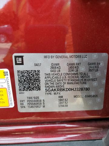 Photo 12 VIN: 5GAKRBKD0HJ328780 - BUICK ENCLAVE 