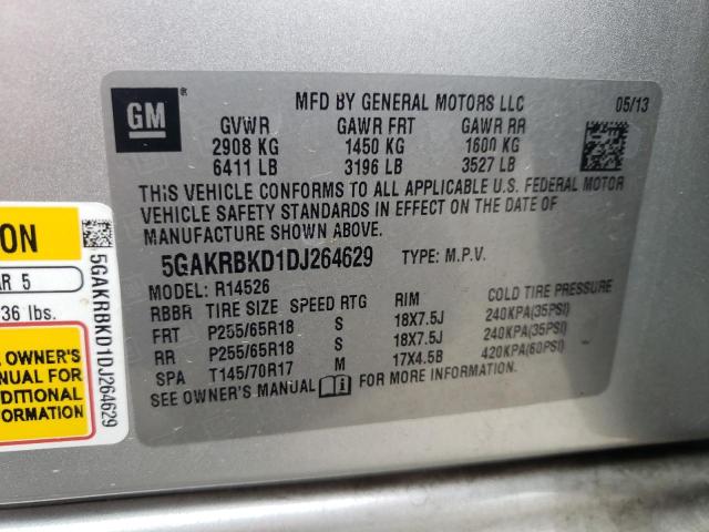 Photo 13 VIN: 5GAKRBKD1DJ264629 - BUICK ENCLAVE 