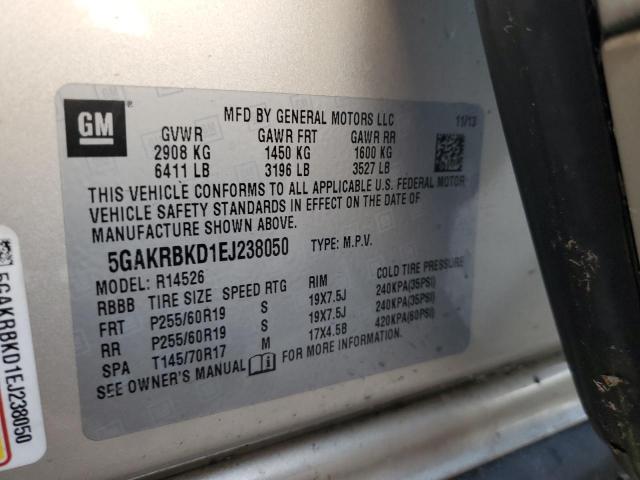 Photo 12 VIN: 5GAKRBKD1EJ238050 - BUICK ENCLAVE 