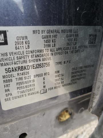 Photo 12 VIN: 5GAKRBKD1EJ263756 - BUICK ENCLAVE 