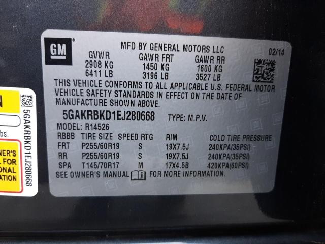 Photo 9 VIN: 5GAKRBKD1EJ280668 - BUICK ENCLAVE 