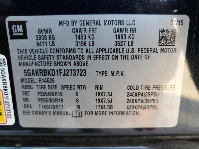 Photo 12 VIN: 5GAKRBKD1FJ273723 - BUICK ENCLAVE 