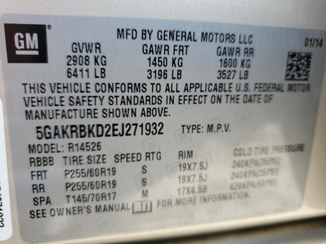 Photo 13 VIN: 5GAKRBKD2EJ271932 - BUICK ENCLAVE 