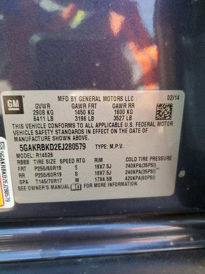 Photo 13 VIN: 5GAKRBKD2EJ280579 - BUICK ENCLAVE 