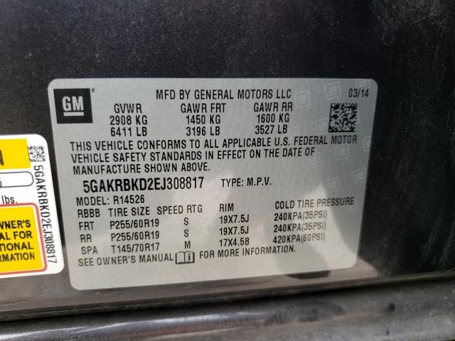 Photo 9 VIN: 5GAKRBKD2EJ308817 - BUICK ENCLAVE 