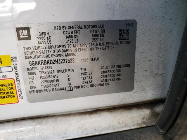 Photo 11 VIN: 5GAKRBKD2HJ227532 - BUICK ENCLAVE 