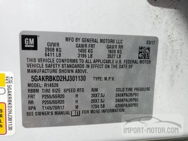 Photo 12 VIN: 5GAKRBKD2HJ301130 - BUICK ENCLAVE 