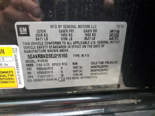 Photo 12 VIN: 5GAKRBKD3EJ215160 - BUICK ENCLAVE 