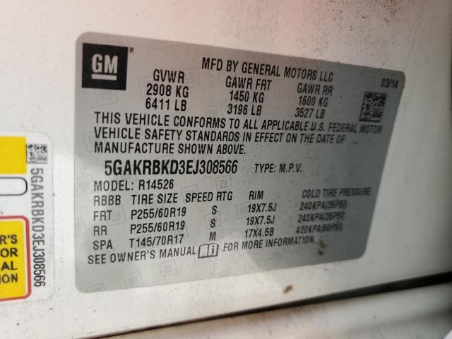 Photo 12 VIN: 5GAKRBKD3EJ308566 - BUICK ENCLAVE 