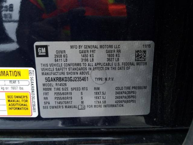 Photo 9 VIN: 5GAKRBKD3GJ235461 - BUICK ENCLAVE 