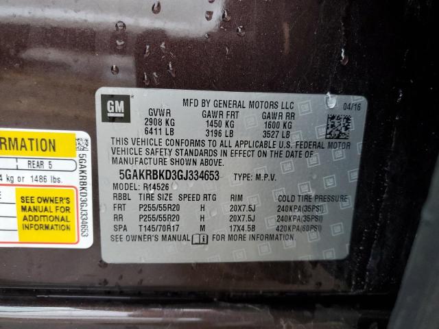 Photo 11 VIN: 5GAKRBKD3GJ334653 - BUICK ENCLAVE 