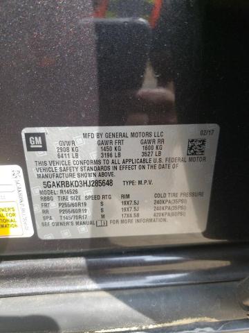 Photo 9 VIN: 5GAKRBKD3HJ285648 - BUICK ENCLAVE 