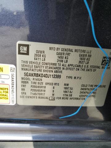 Photo 13 VIN: 5GAKRBKD4DJ112389 - BUICK ENCLAVE 