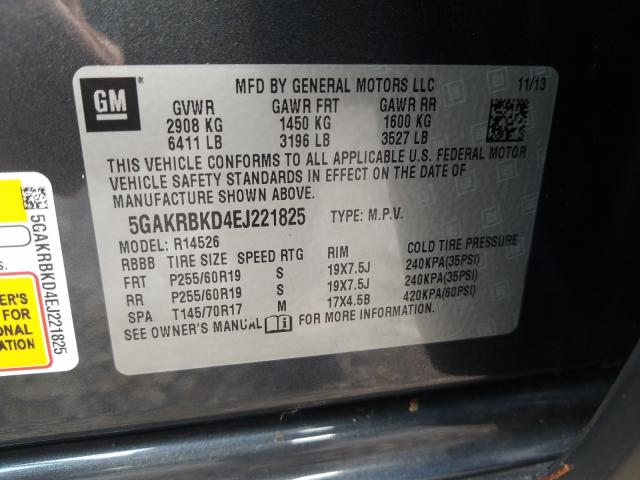 Photo 9 VIN: 5GAKRBKD4EJ221825 - BUICK ENCLAVE 