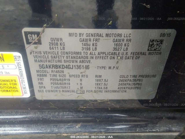 Photo 8 VIN: 5GAKRBKD4GJ136146 - BUICK ENCLAVE 