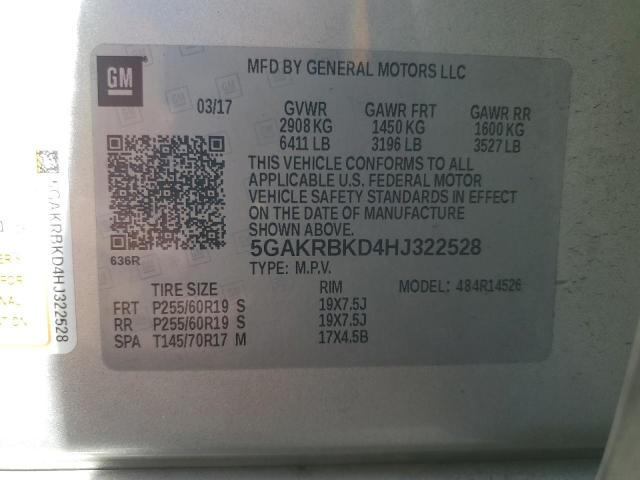 Photo 12 VIN: 5GAKRBKD4HJ322528 - BUICK ENCLAVE 