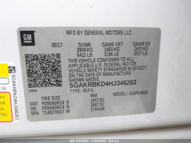 Photo 8 VIN: 5GAKRBKD4HJ346263 - BUICK ENCLAVE 