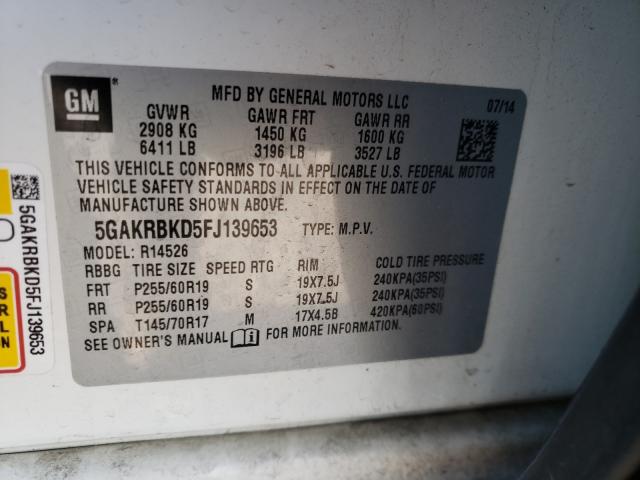 Photo 9 VIN: 5GAKRBKD5FJ139653 - BUICK ENCLAVE 