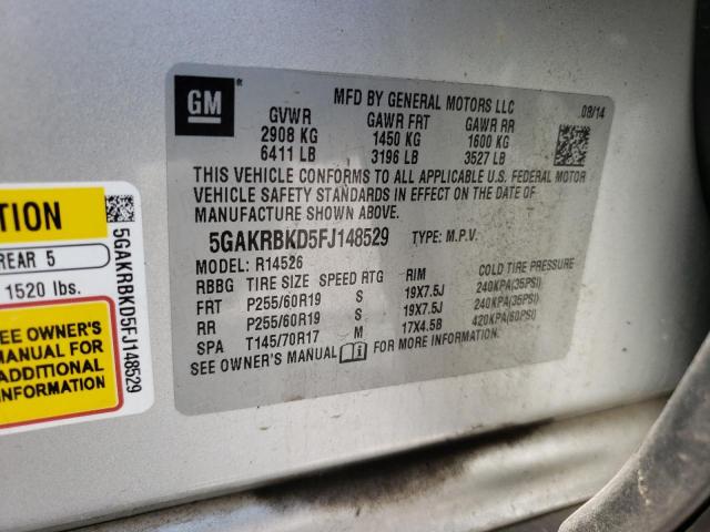 Photo 12 VIN: 5GAKRBKD5FJ148529 - BUICK ENCLAVE 