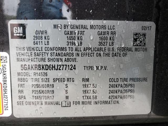 Photo 12 VIN: 5GAKRBKD6HJ277124 - BUICK ENCLAVE 