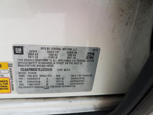 Photo 9 VIN: 5GAKRBKD7EJ202606 - BUICK ENCLAVE 