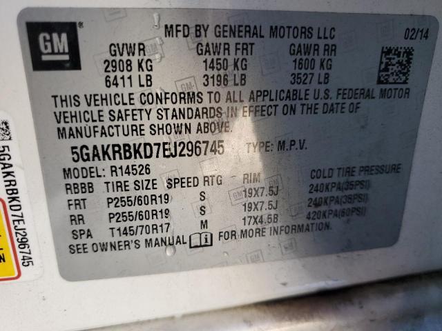 Photo 12 VIN: 5GAKRBKD7EJ296745 - BUICK ENCLAVE 