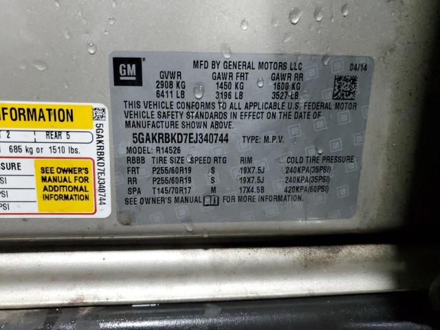 Photo 12 VIN: 5GAKRBKD7EJ340744 - BUICK ENCLAVE 