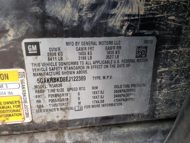 Photo 12 VIN: 5GAKRBKD8EJ122389 - BUICK ENCLAVE 