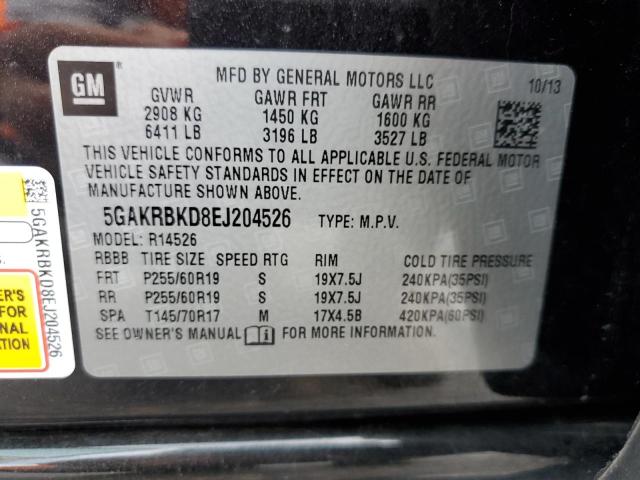 Photo 9 VIN: 5GAKRBKD8EJ204526 - BUICK ENCLAVE 