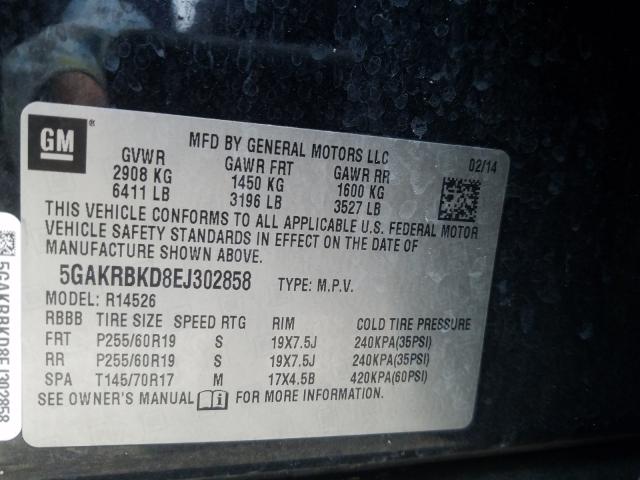 Photo 9 VIN: 5GAKRBKD8EJ302858 - BUICK ENCLAVE 