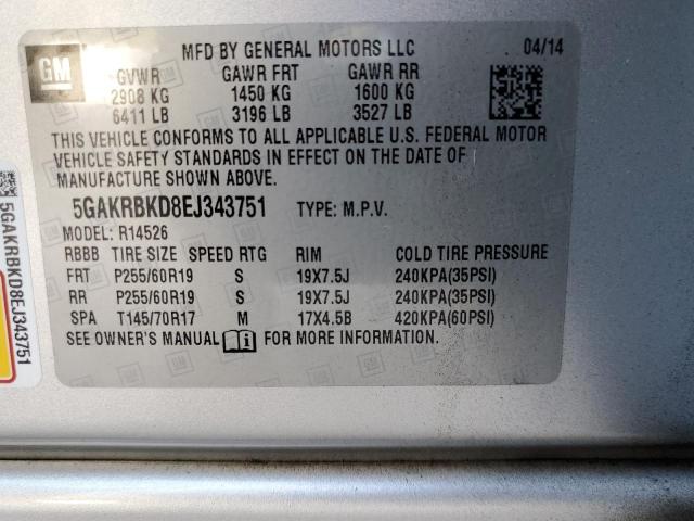 Photo 9 VIN: 5GAKRBKD8EJ343751 - BUICK ENCLAVE 