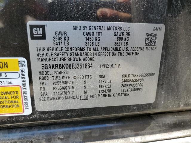 Photo 12 VIN: 5GAKRBKD8EJ351834 - BUICK ENCLAVE 