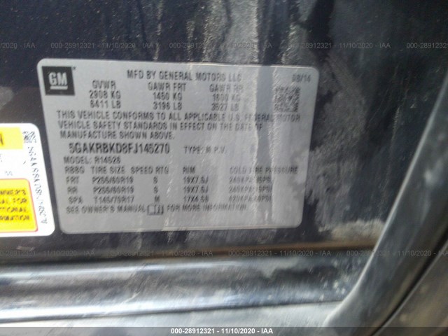 Photo 8 VIN: 5GAKRBKD8FJ145270 - BUICK ENCLAVE 