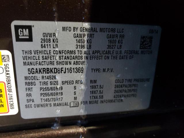 Photo 9 VIN: 5GAKRBKD8FJ161369 - BUICK ENCLAVE 