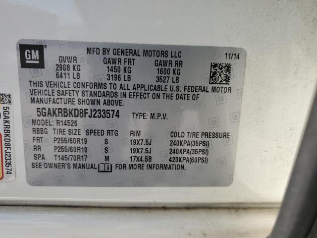 Photo 12 VIN: 5GAKRBKD8FJ233574 - BUICK ENCLAVE 