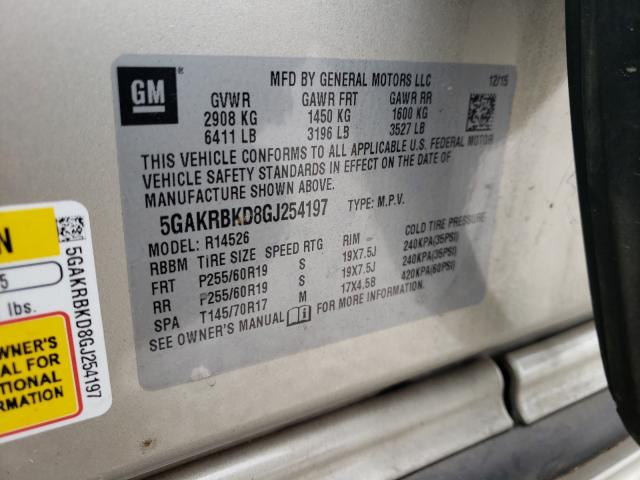 Photo 9 VIN: 5GAKRBKD8GJ254197 - BUICK ENCLAVE 