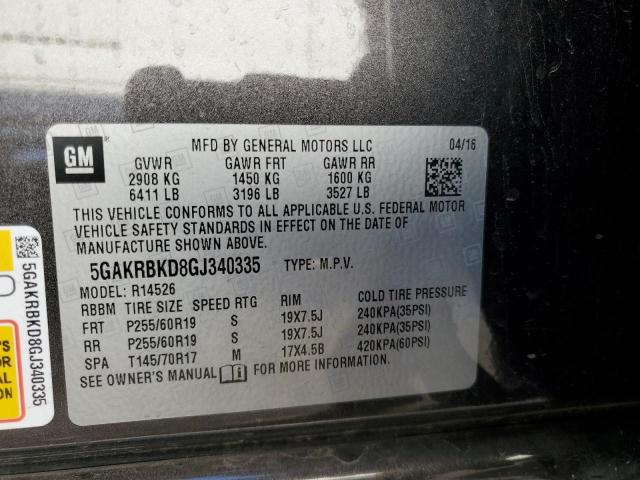 Photo 13 VIN: 5GAKRBKD8GJ340335 - BUICK ENCLAVE 