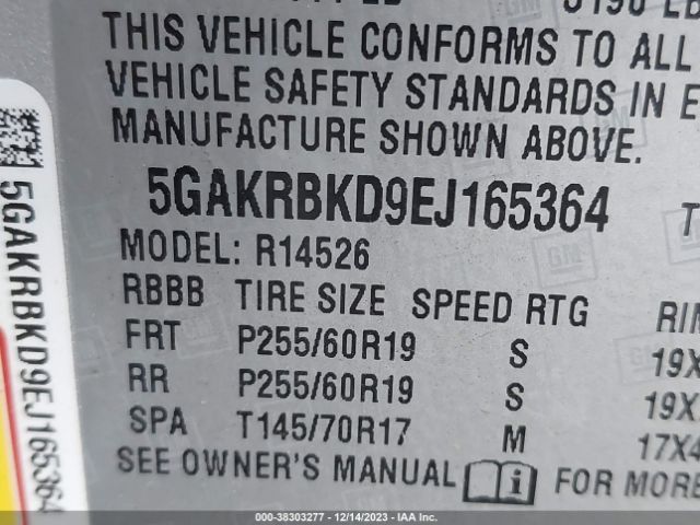 Photo 8 VIN: 5GAKRBKD9EJ165364 - BUICK ENCLAVE 